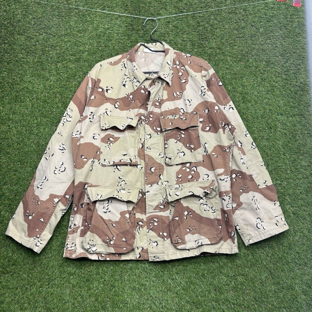 Vintage USMC Shirt Mens Medium Desert Chocolate Chip Camo 90s Combat Coat Marine
